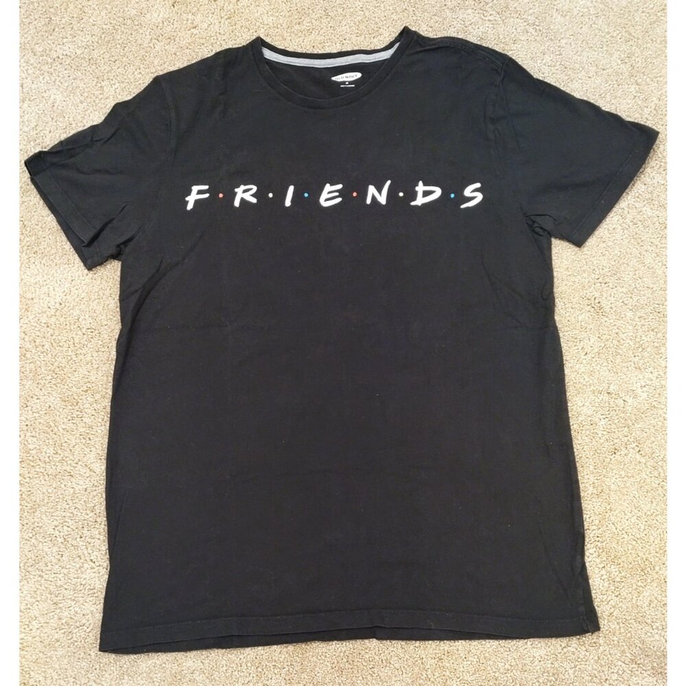 Old Navy Friends Sitcom Logo Black Crew Neck Women's T-Shirt Size M